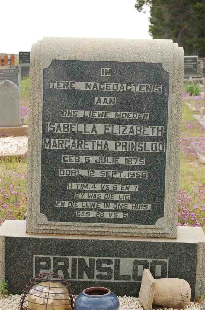 PRINSLOO Isabella Elizabeth Margaretha 1875-1958
