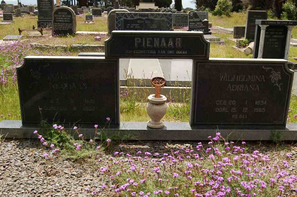 PIENAAR Johannes Nicolaas 1881-1960 &amp; Wilhelmina Adriana 1894-1965
