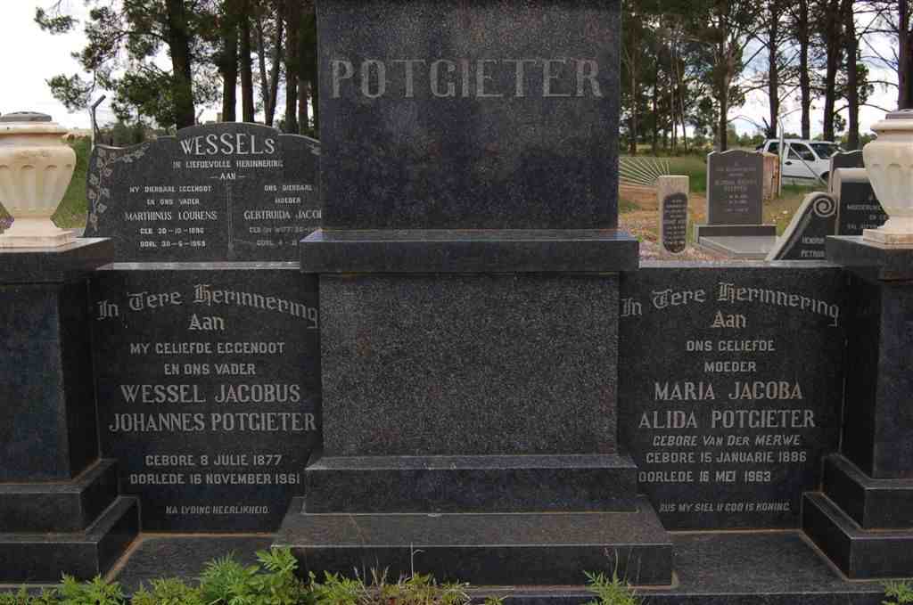 POTGIETER Wessel Jacobus Johannes 1877-1961 &amp; Maria Jacoba Alida VAN DER MERWE 1886-1963