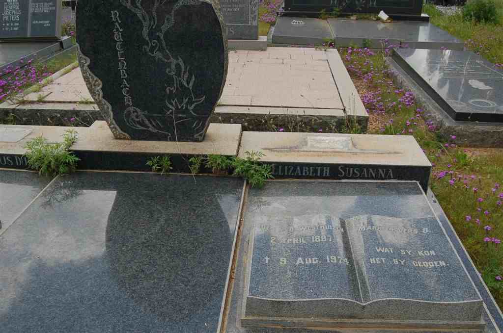 RAUTENBACH Elizabeth Susanna nee V.D. WESTHUIZEN 1897-1974