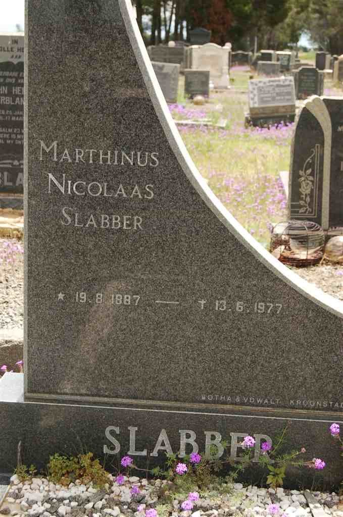SLABBER Marthinus Nicolaas 1887-1977