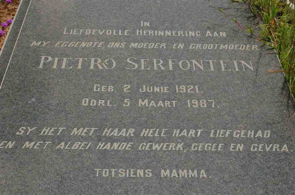 SERFONTEIN Pietro 1921-1987