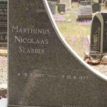 SLABBER Marthinus Nicolaas 1887-1977