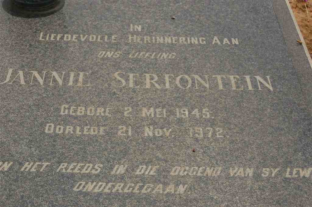 SERFONTEIN Jannie 1945-1972