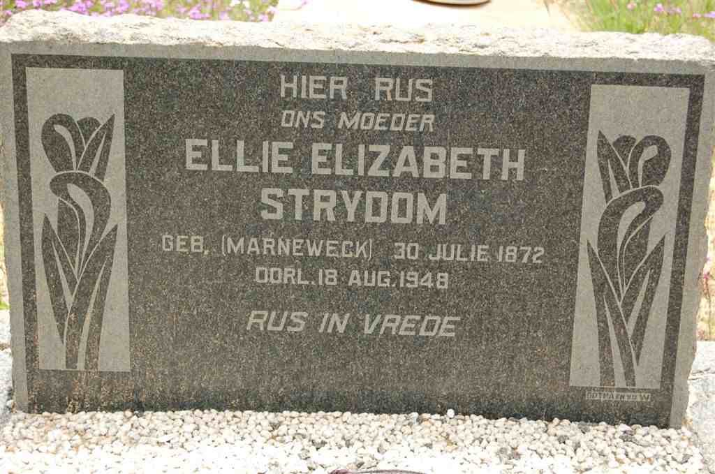 STRYDOM Ellie Elizabeth nee MARNEWECK 1872-1948