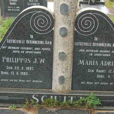 SCHUTTE Philippus J.W. 1897-1983 &amp; Maria Adriana ROODT 1907-1991