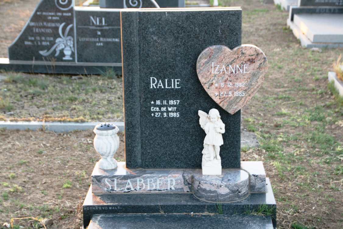 SLABBER Ralie nee DE WIT 1957-1985 :: SLABBER Izanne 1982-1985