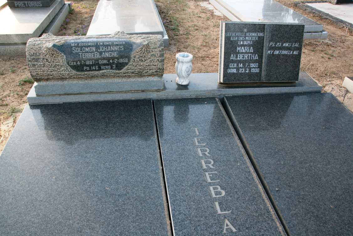 TERREBLANCHE Solomon Johannes 1887-1958 & Maria Albertha 1900-1990