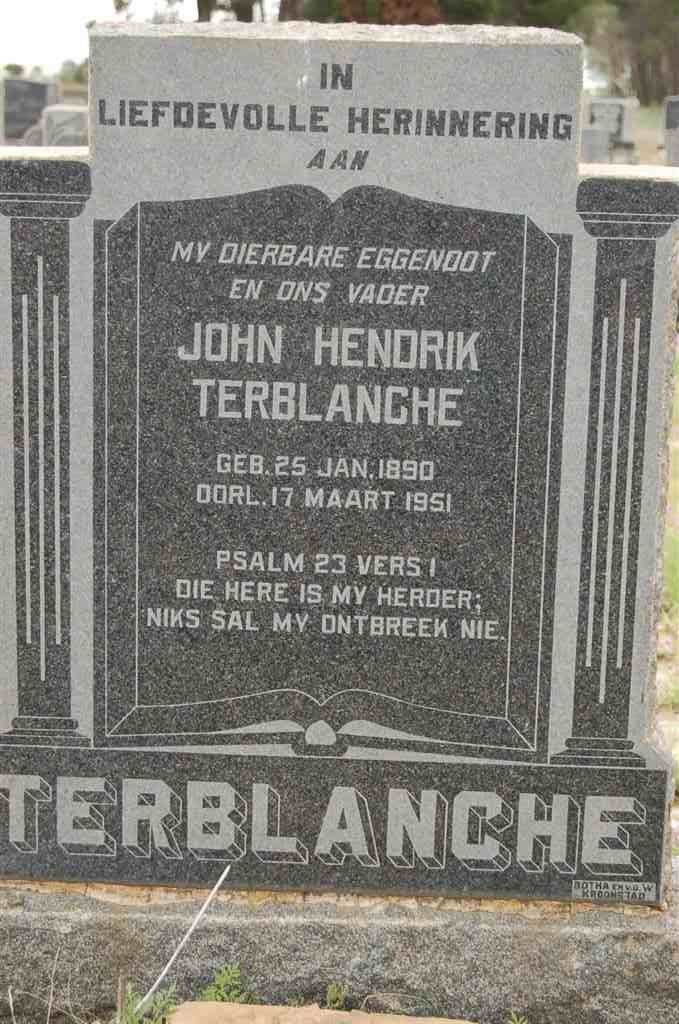 TERBLANCHE John Hendrik 1890-1951