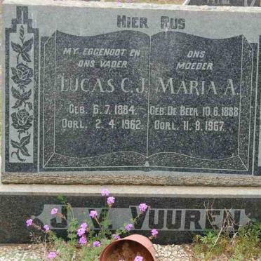 VUUREN Lucas C.J., J.v. 1884-1962 &amp; Maria A. DE BEER 1888-1967
