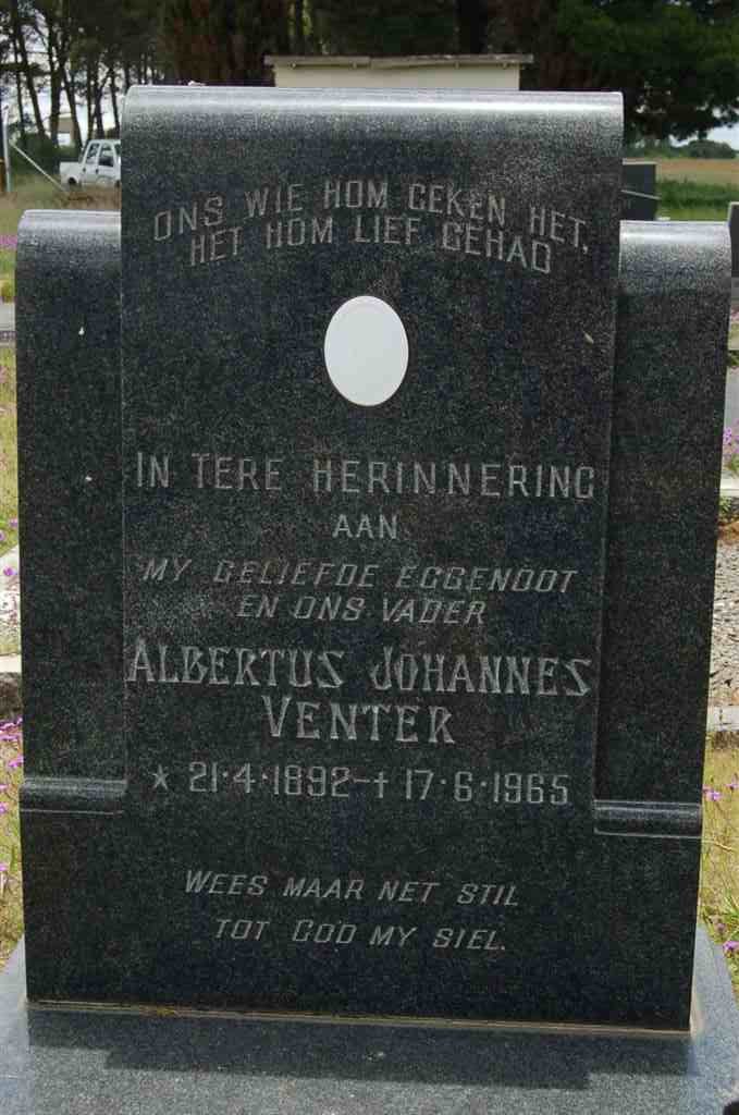 VENTER Albertus Johannes 1892-1965