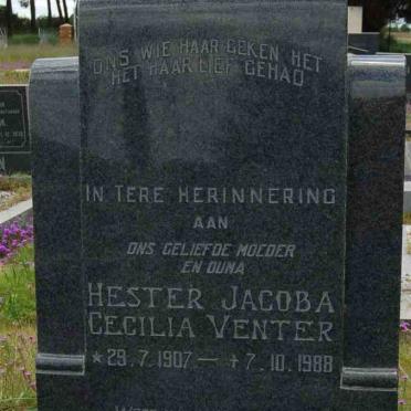 VENTER Hester Jacoba Cecilia 1907-1988