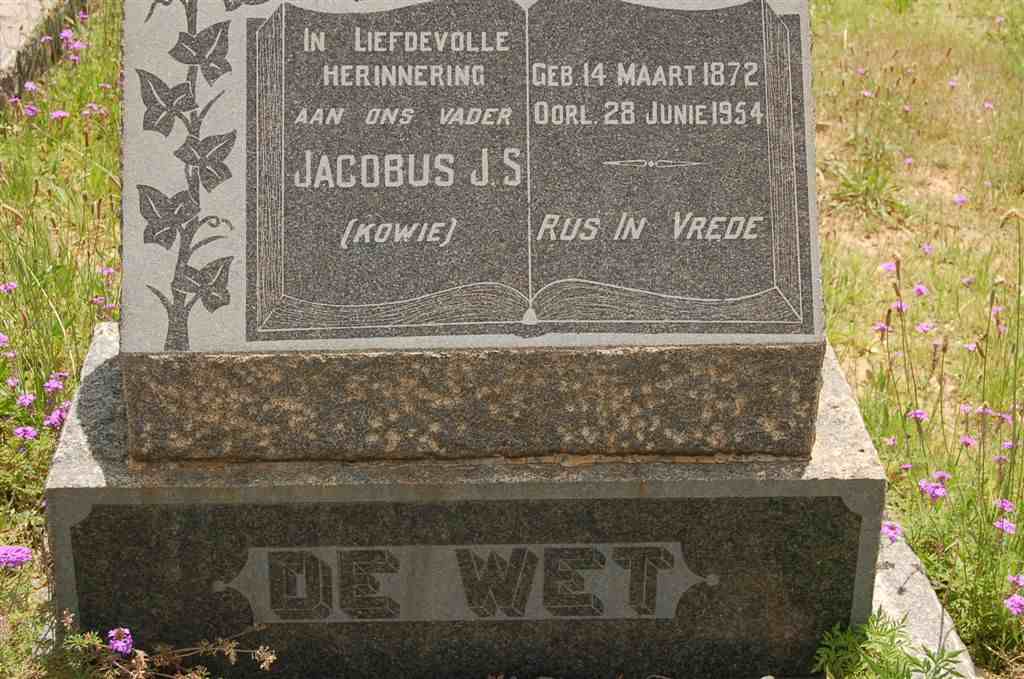 WET Jacobus J.S., de 1872-1954