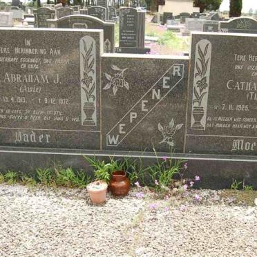 WEPENER Abraham J. 1913-1972 &amp; Catharina M. 1925-1988