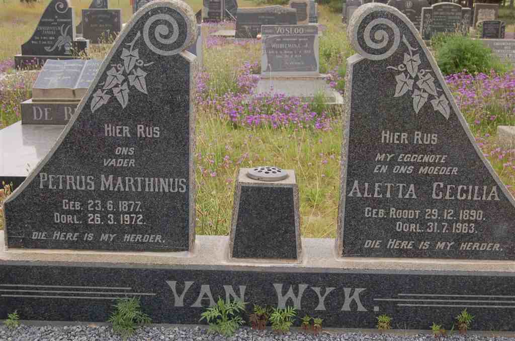 WYK Petrus Marthinus, van 1877-1972 &amp; Aletta Cecilia ROODT 1890-1963