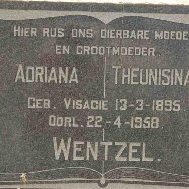 WENTZEL Adriana Theunisina nee VISAGIE 1895-1958