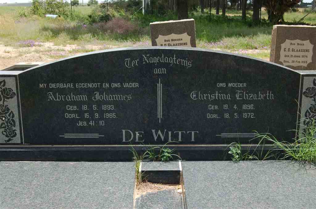 WITT Abraham Johannes, de 1893-1965 &amp; Christina Elizabeth 1896-1972