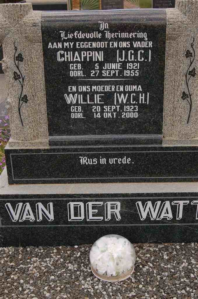 WATT J.G.C. 1921-1955 &amp; W.C.H. 1923-2000