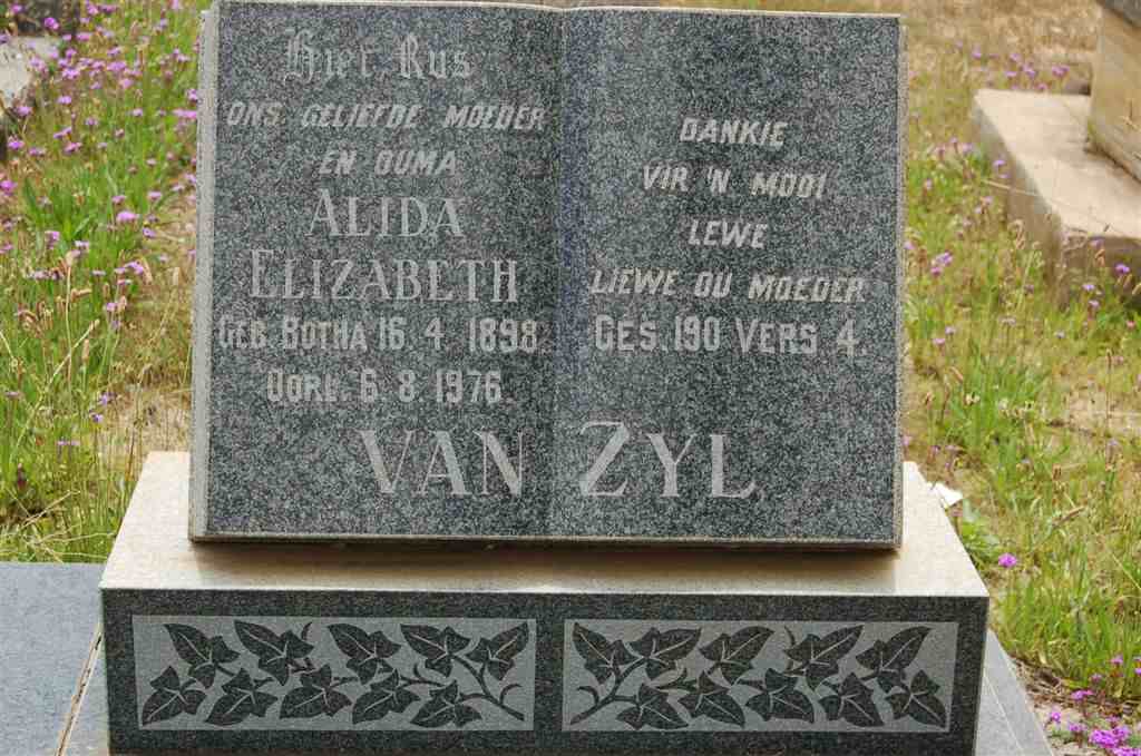 ZYL Alida Elizabeth, van nee BOTHA 1898-1976