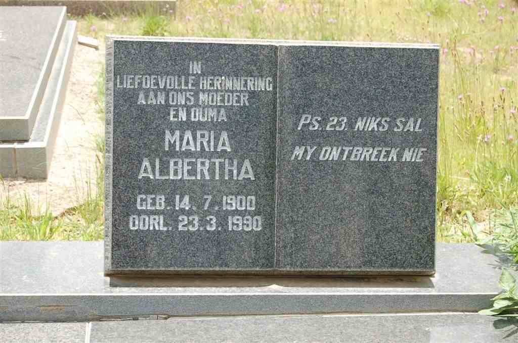 ? Maria Albertha 1900-1990