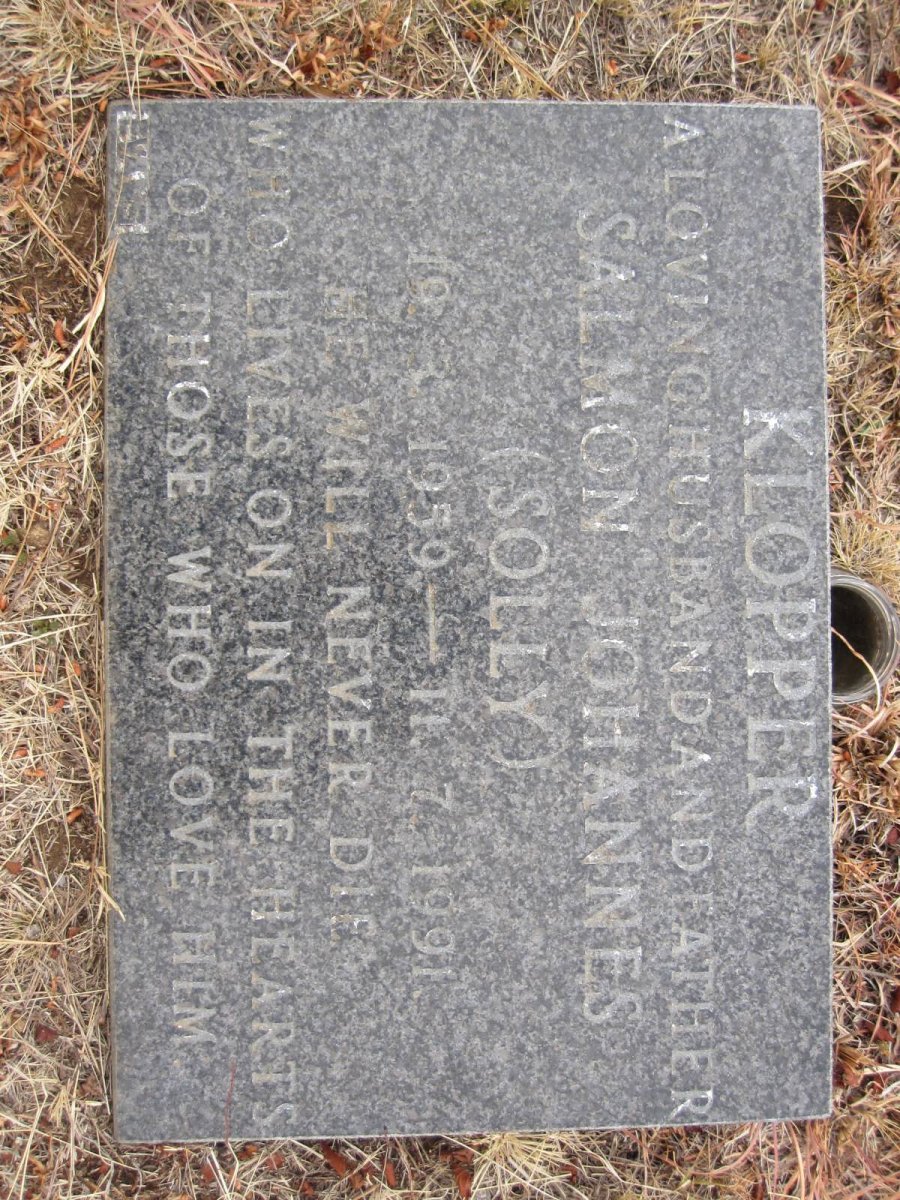 KLOPPER Salmon Johannes 1959-1991