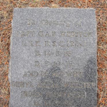 WEBSTER G.A.P. 1888-1975 &amp; Beryl Jessie HUMFRESS 1888-1968