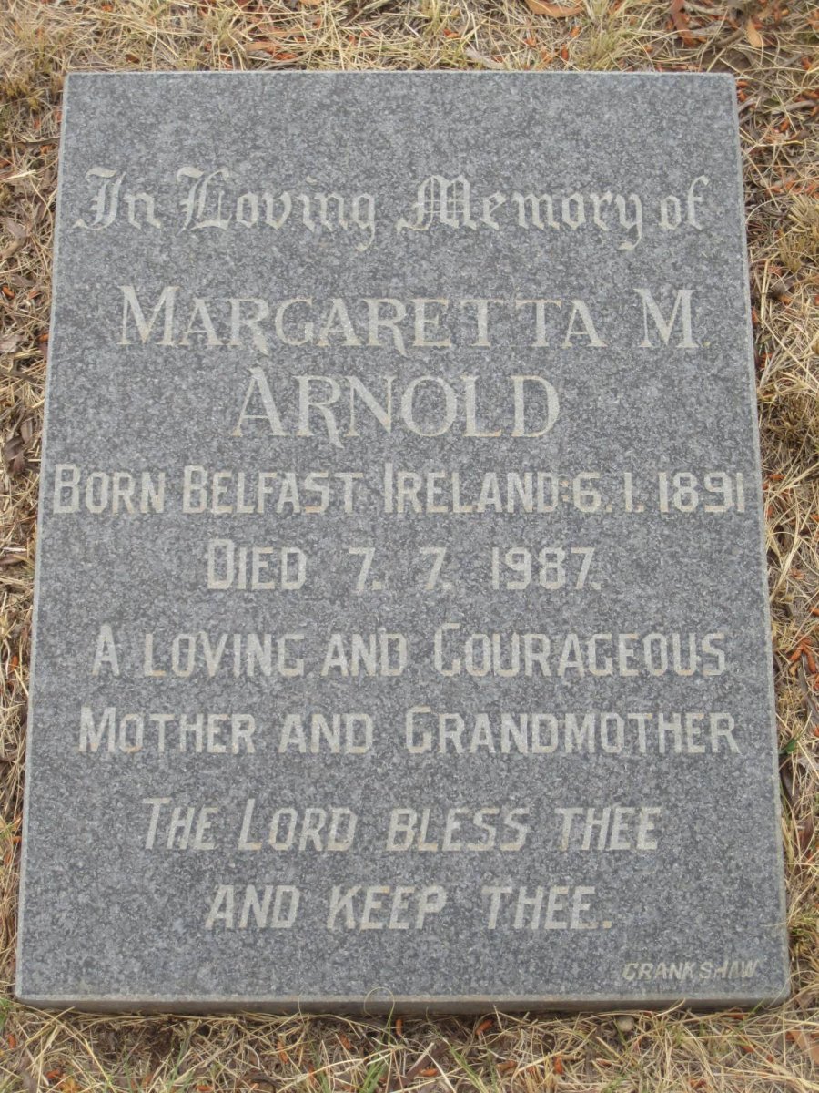 ARNOLD Margaretta M. 1891-1987