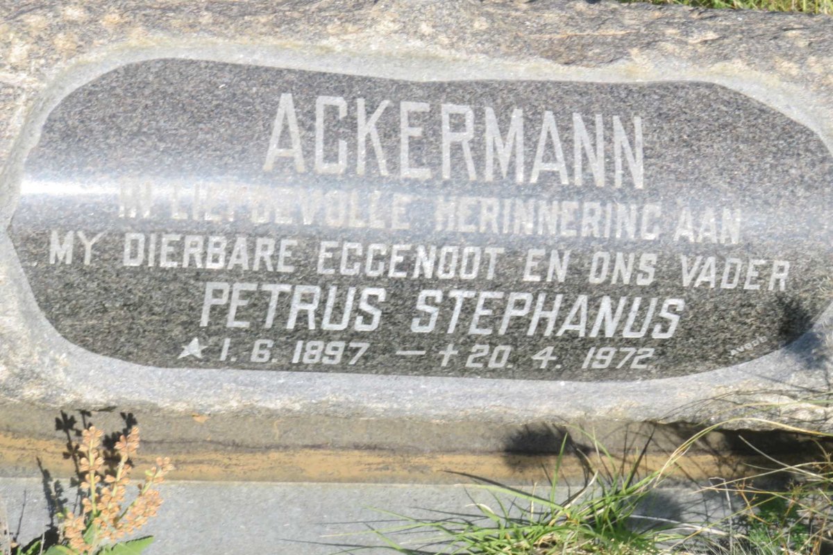 ACKERMANN Petrus Stephanus 1897-1972