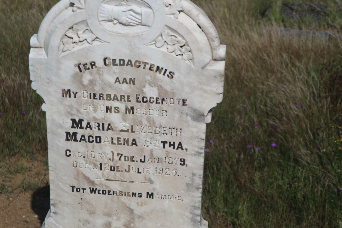 BOTHA Maria Elizabeth Magdalena nee DRY 1879-1925