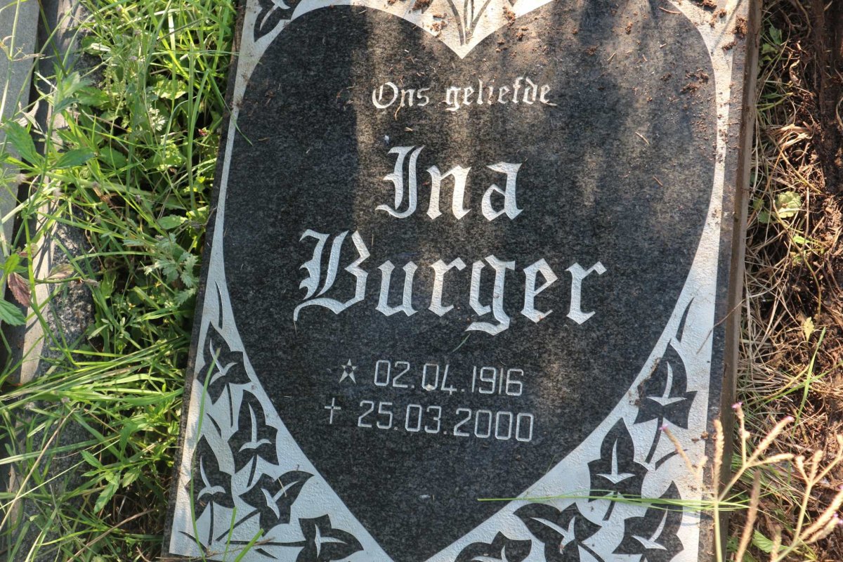 BURGER Ina 1916-2000