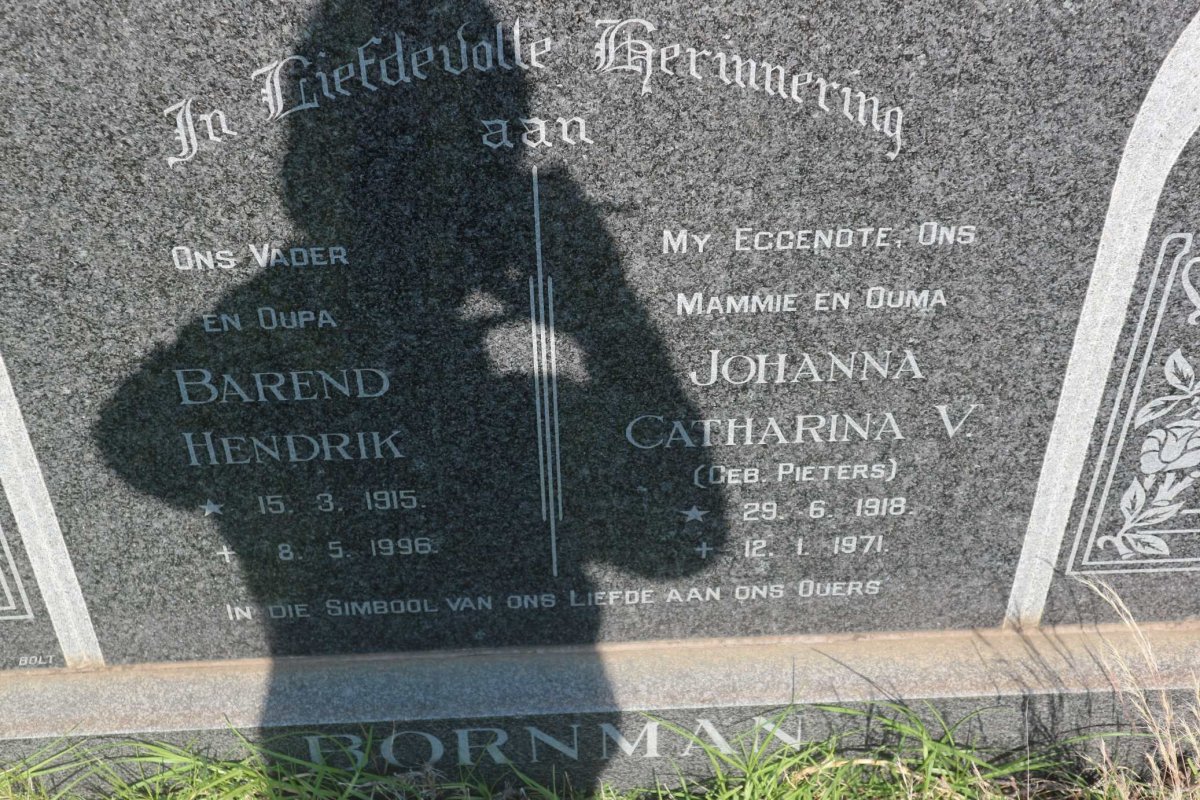 BORNMAN Barend Hendrik 1915-1996 &amp; Johanna Catharina V. PIETERS 1918-1971