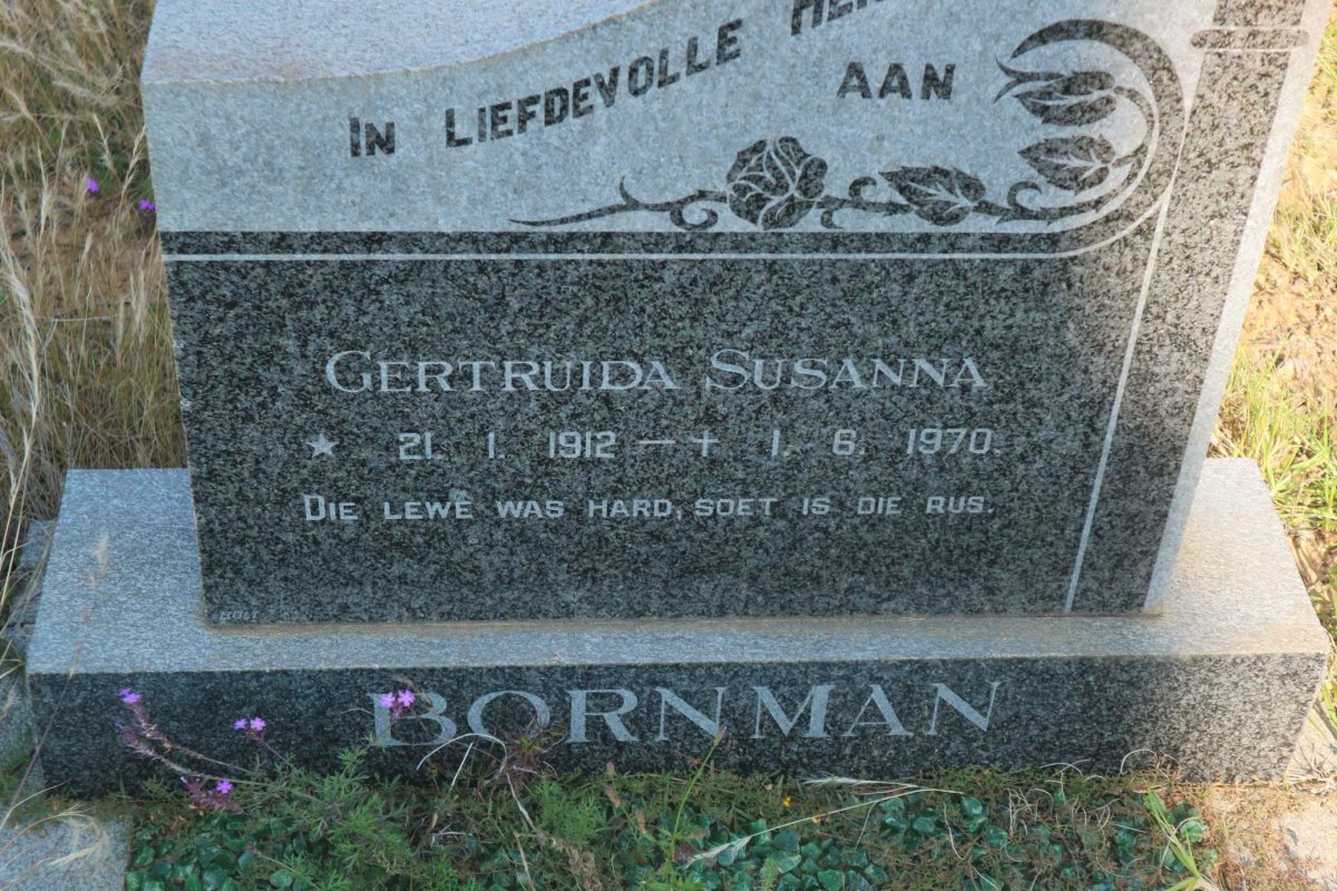 BORNMAN Gertruida Susanna 1912-1970