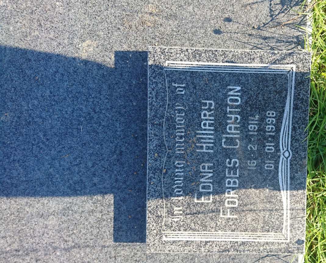 CLAYTON Edna Hilary Forbes 1914-1998