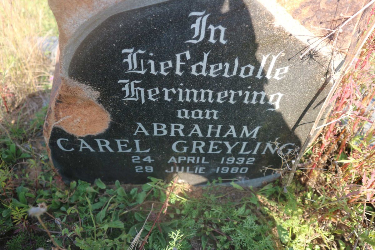 GREYLING Abraham Carel 1932-1980