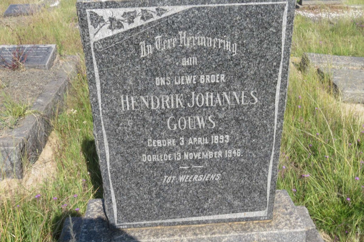 GOUWS Hendrik Johannes 1893-1946