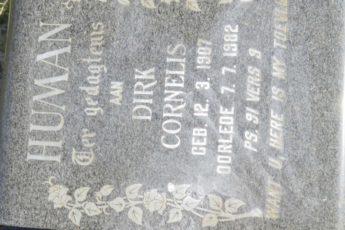 HUMAN Dirk Cornelis 1907-1982