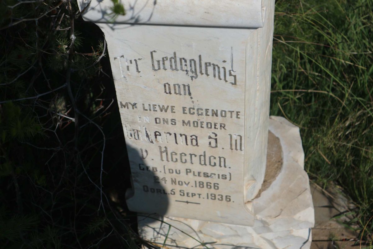 HEERDEN Catherina S.M., v. nee DU PLESSIS 1866-1936