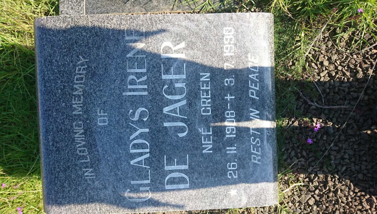 JAGER Gladys Irene, de nee GREEN 1908-1990