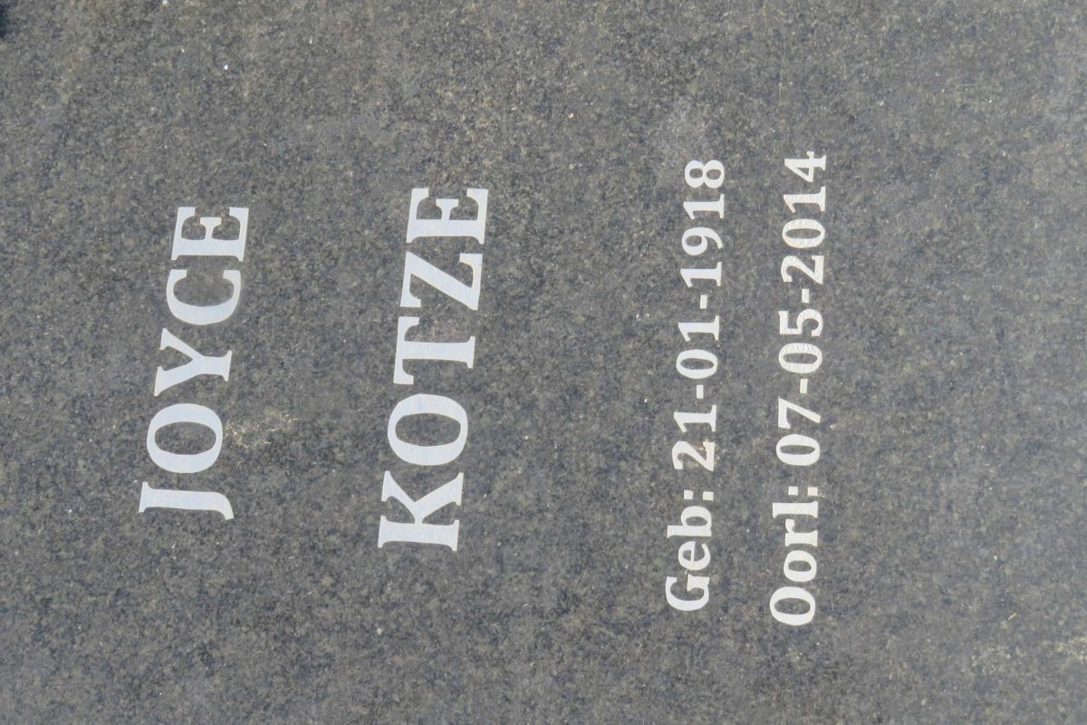 KOTZE Joyce 1918-2014