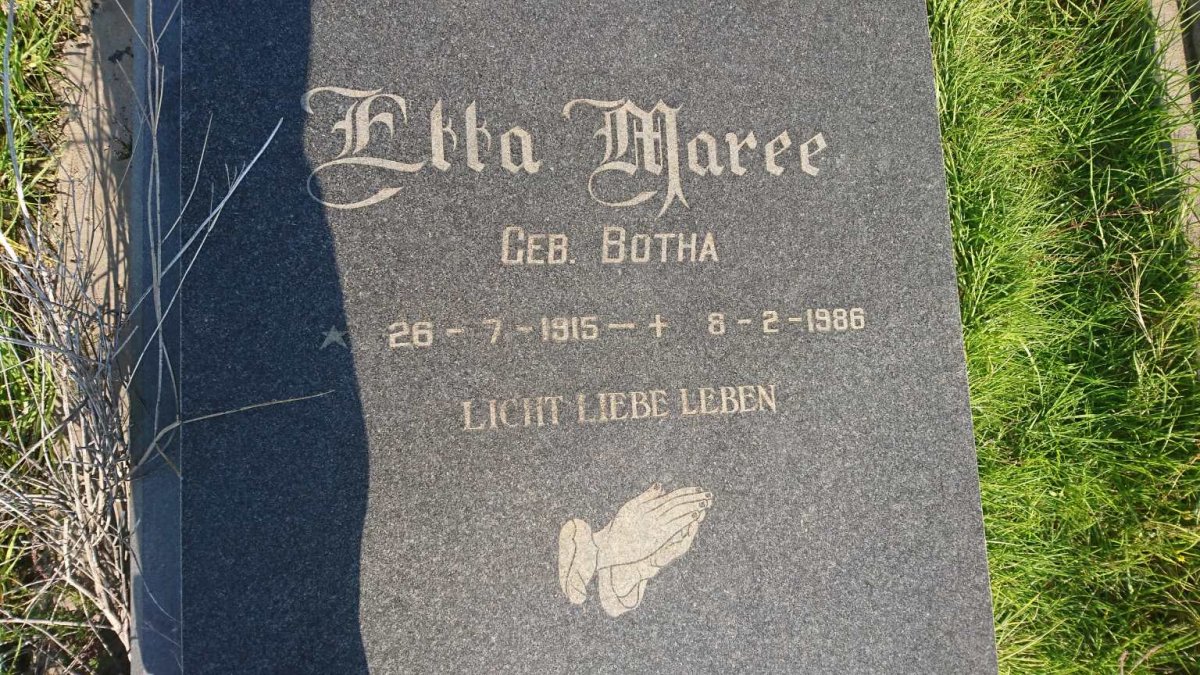 MAREE Etta nee BOTHA 1915-1986