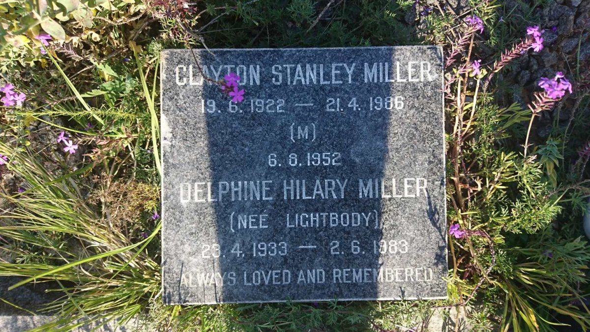 MILLER Clayton Stanley 1922-1986 &amp; Delphine Hilary LIGHTBODY 1933-1983