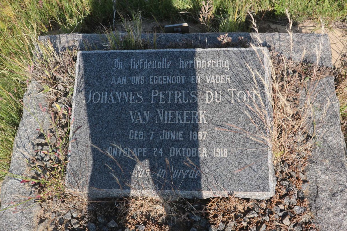 NIEKERK Johannes Petrus du Toit, van 1887-1918