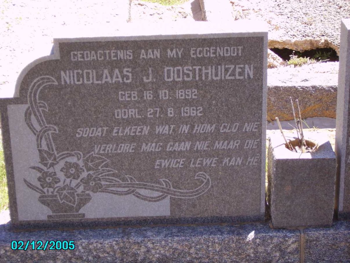 OOSTHUIZEN Nicolaas J. 1892-1962