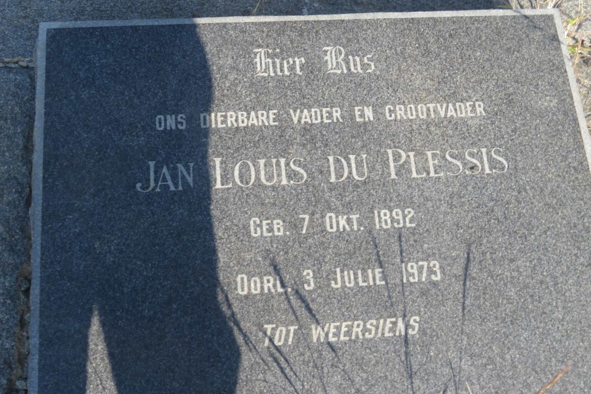 PLESSIS Jan Louis, du 1892-1973