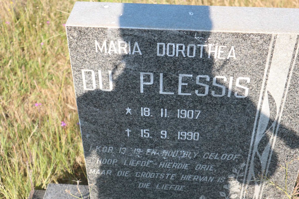 PLESSIS Maria Dorothea, du 1907-1990