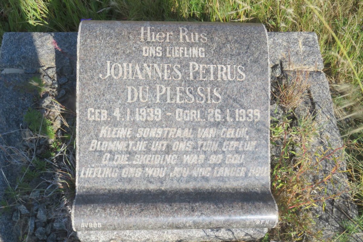 PLESSIS Johannes Petrus, du 1939-1939