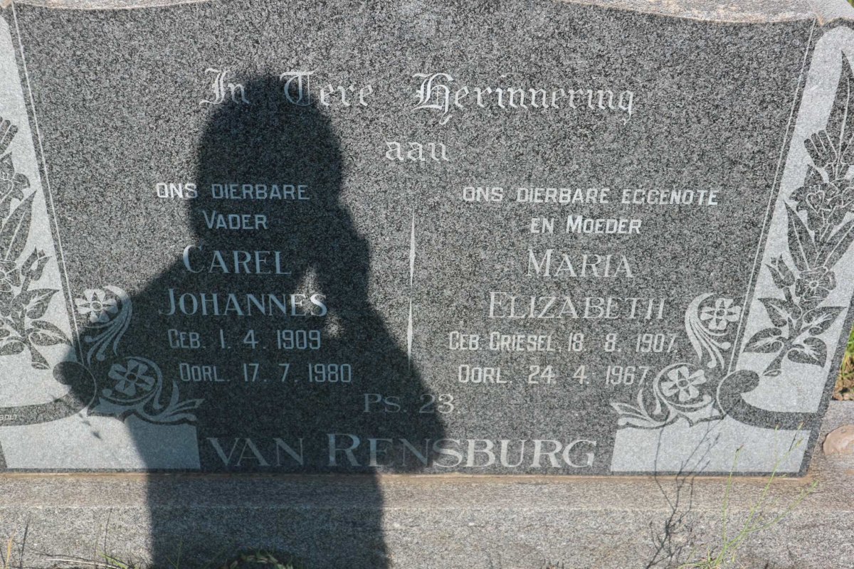 RENSBURG Carel Johannes, van 1909-1980 &amp; Maria Elizabeth GRIESEL 1907-1967