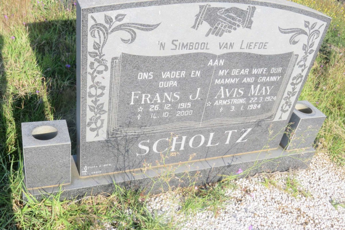 SCHOLTZ Frans J. 1915-2000 &amp; Avis May ARMSTRONG 1924-1984