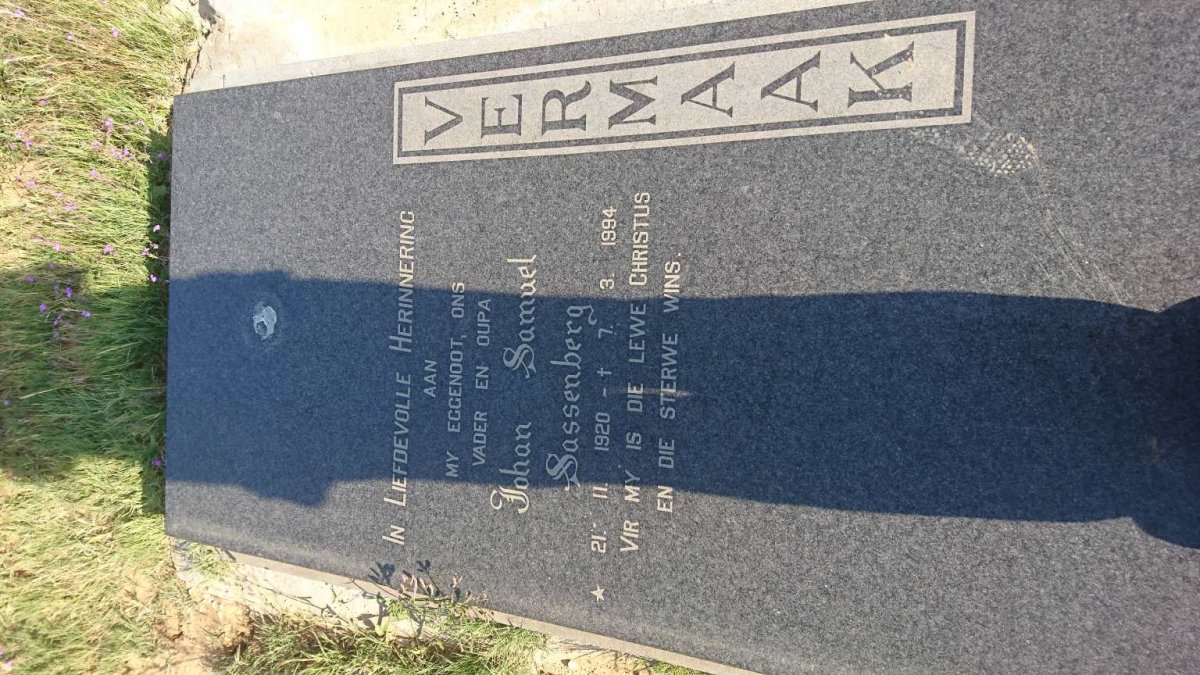 VERMAAK Johan Samuel Sassenberg 1920-1994