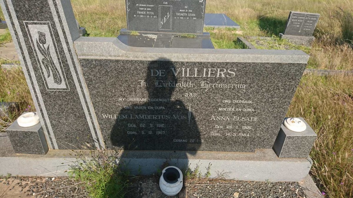 VILLIERS Willem Albertus Vos, de 1912-1967 &amp; Anna Elsabe 1906-1984